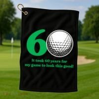 60 Year Old Golfer: Golfing Golf 60th Birthday Golf Towel thumb 1