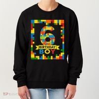 6 Year Old Building Blocks 6th Birthday Brick Builder Women's Sweatshirt thumb 0