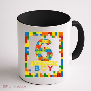 6 Year Old Building Blocks 6th Birthday Brick Builder Coffee Mug back