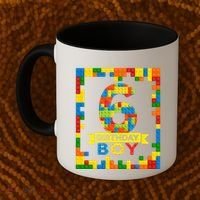 6 Year Old Building Blocks 6th Birthday Brick Builder Coffee Mug thumb 2