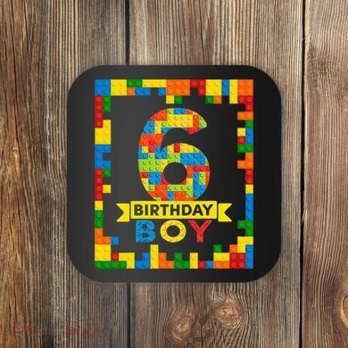 6 Year Old Building Blocks 6th Birthday Brick Builder Coaster