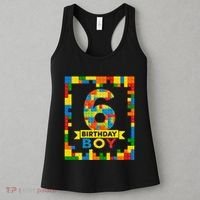 6 Year Old Building Blocks 6th Birthday Brick Builder Women's Tank Top thumb 3