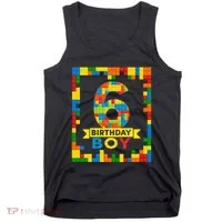 6 Year Old Building Blocks 6th Birthday Brick Builder Tank Top thumb 0