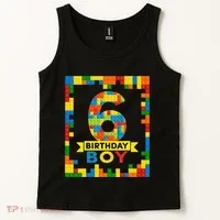 6 Year Old Building Blocks 6th Birthday Brick Builder Tank Top thumb 2