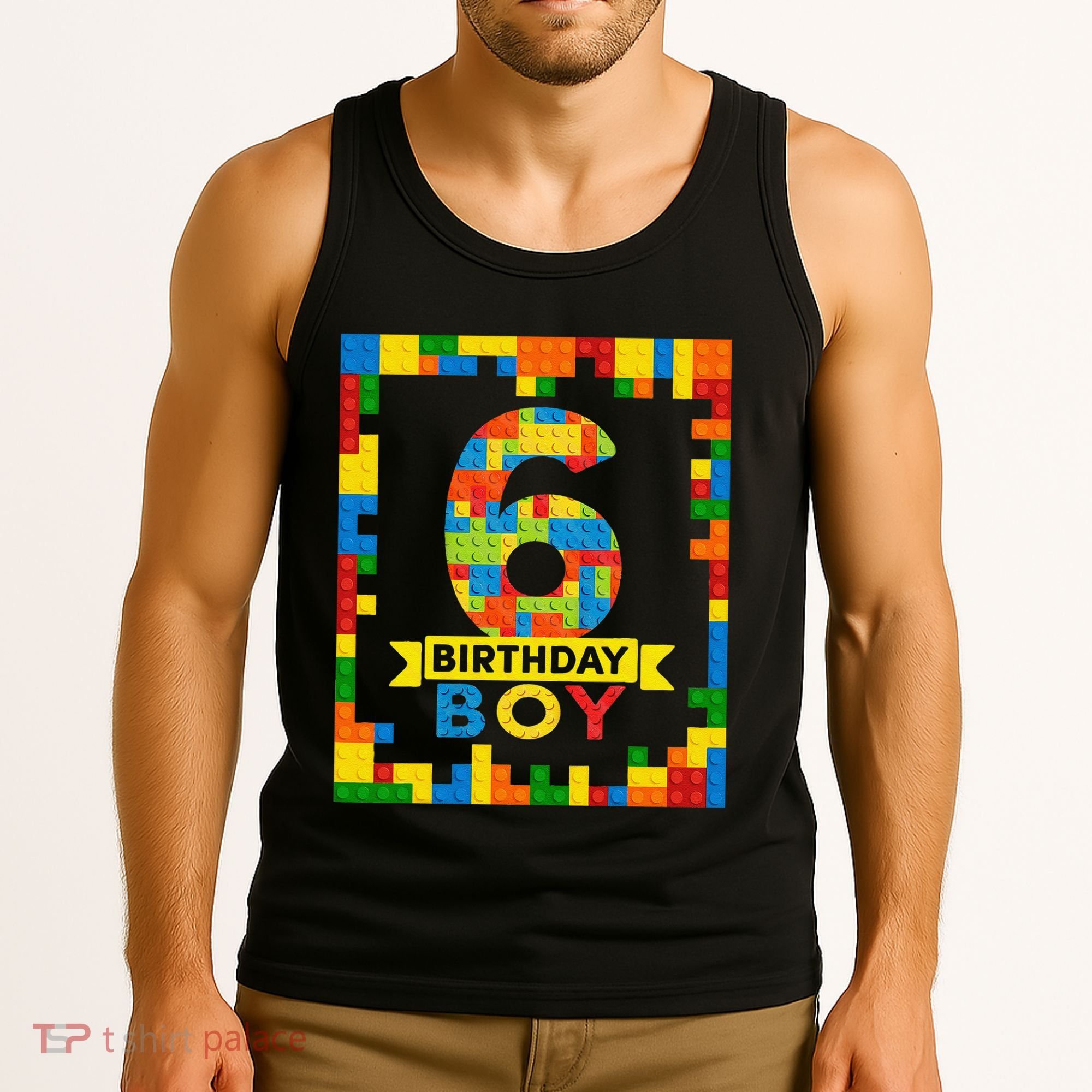 6 Year Old Building Blocks 6th Birthday Brick Builder Tank Top
