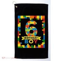 6 Year Old Building Blocks 6th Birthday Brick Builder Golf Towel thumb 0