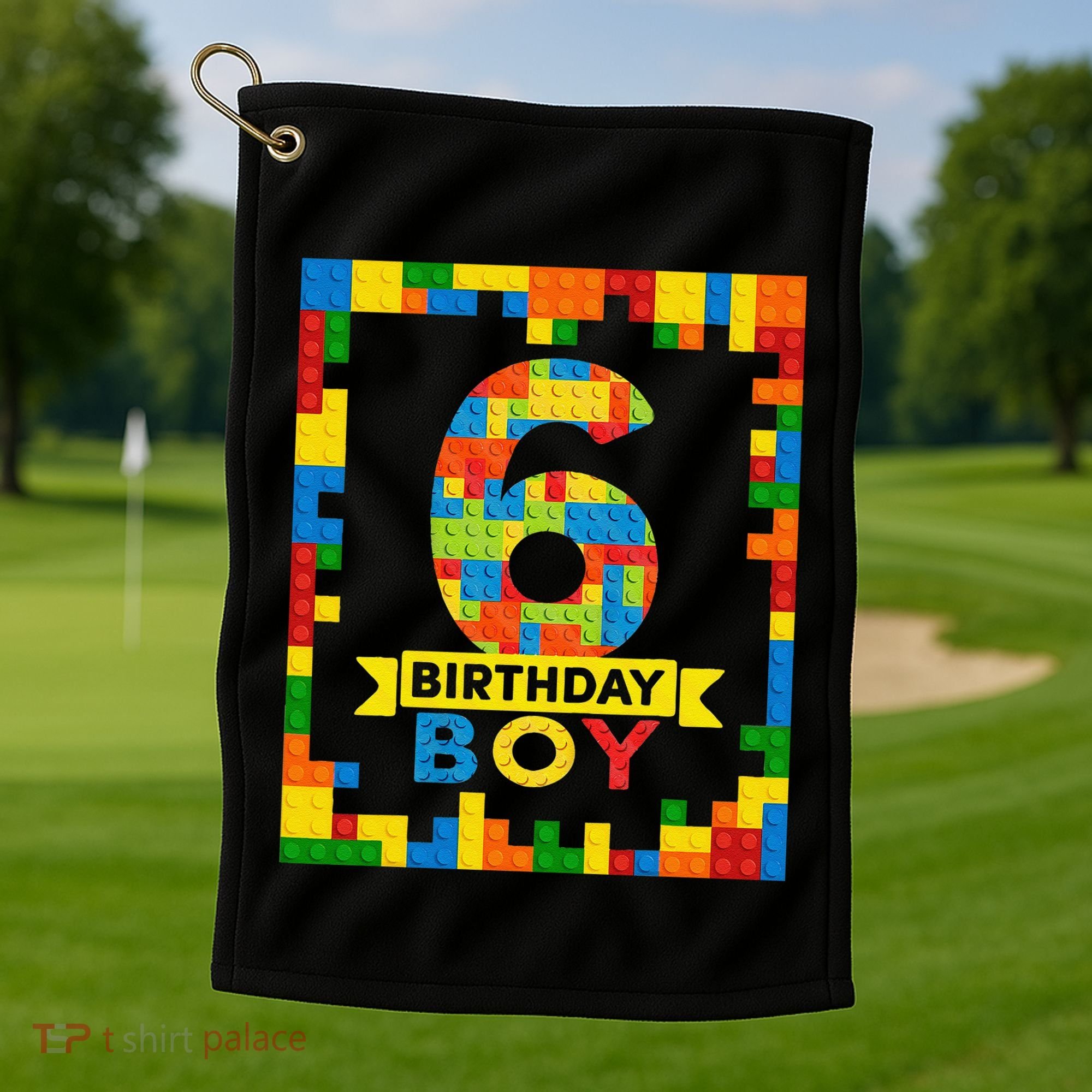 6 Year Old Building Blocks 6th Birthday Brick Builder Golf Towel