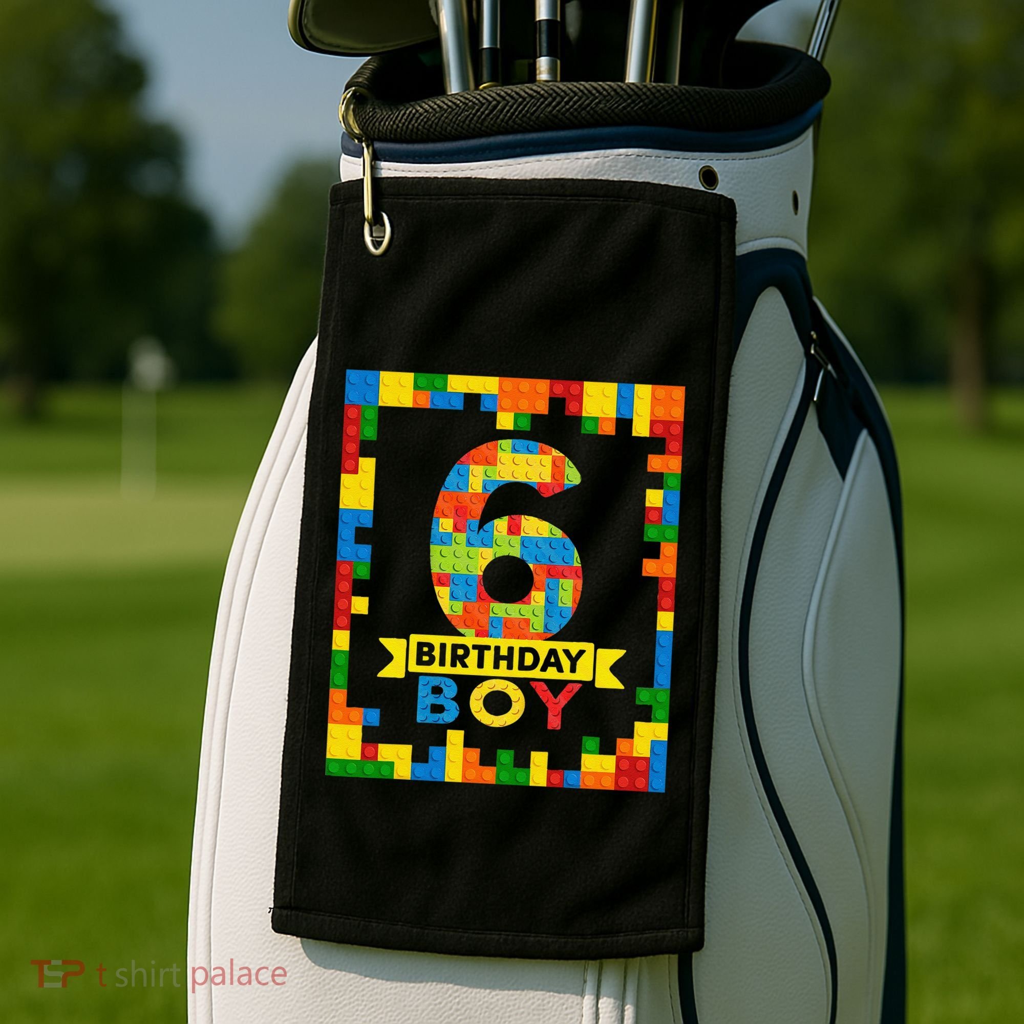 6 Year Old Building Blocks 6th Birthday Brick Builder Golf Towel