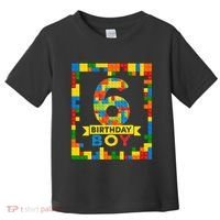 6 Year Old Building Blocks 6th Birthday Brick Builder Toddler T-Shirt thumb 0