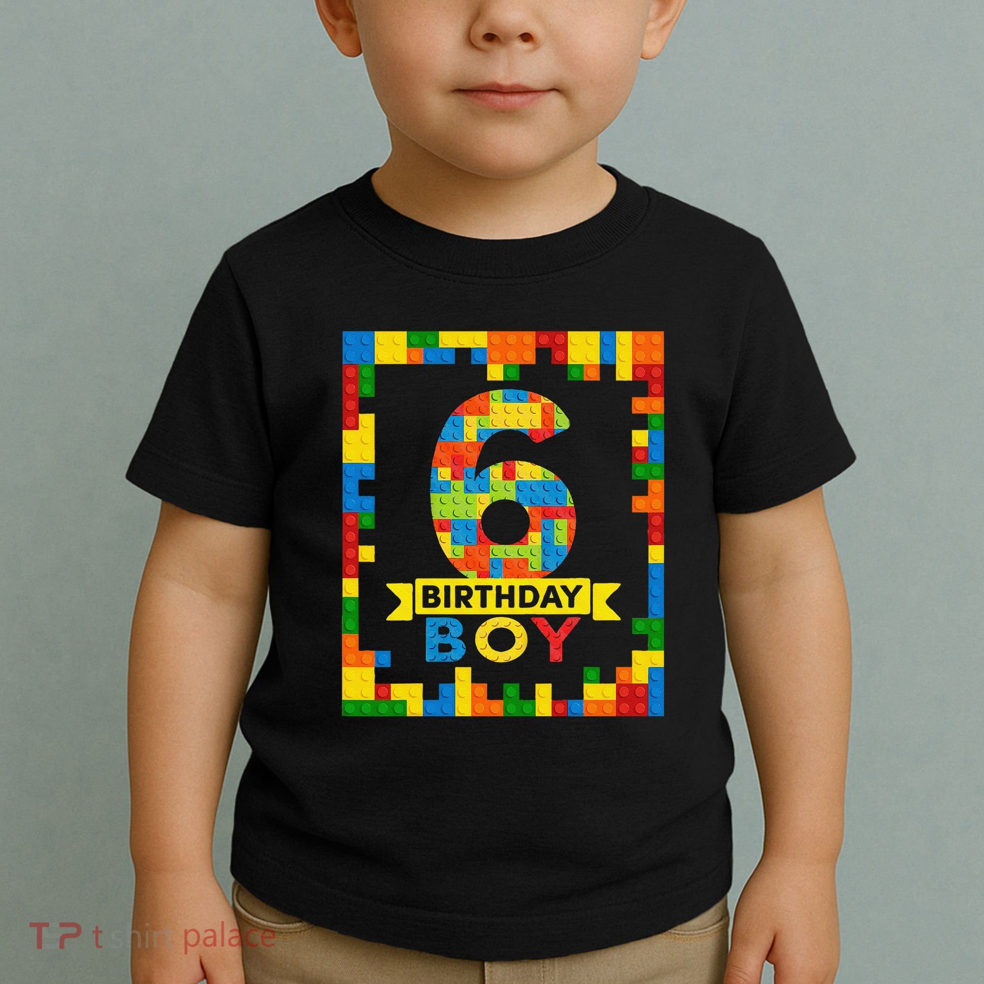 6 Year Old Building Blocks 6th Birthday Brick Builder Toddler T-Shirt