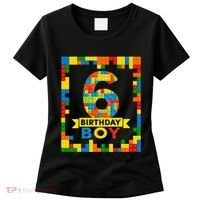 6 Year Old Building Blocks 6th Birthday Brick Builder Women's T-Shirt thumb 0