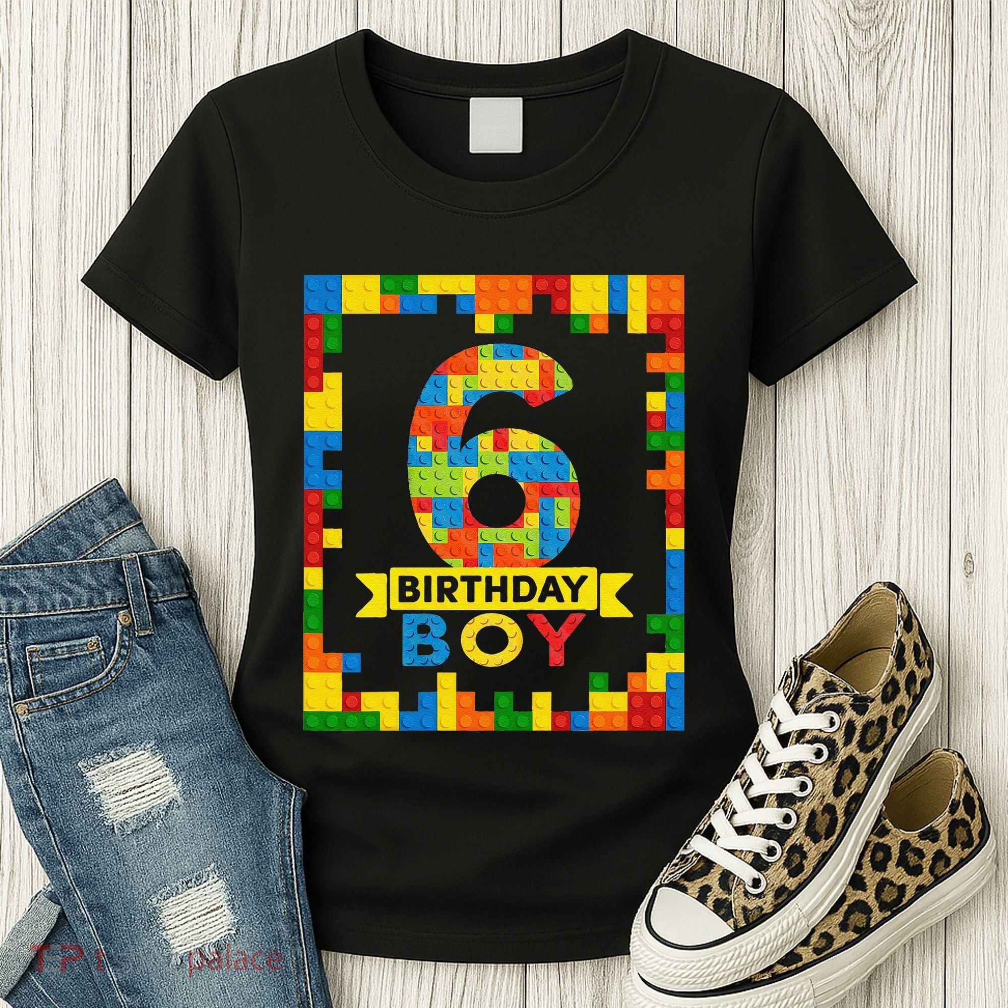 6 Year Old Building Blocks 6th Birthday Brick Builder Women's T-Shirt