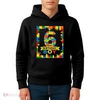 6 Year Old Building Blocks 6th Birthday Brick Builder Kids Hoodie thumb 4