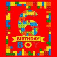 6 Year Old Building Blocks 6th Birthday Brick Builder Santa Hat thumb 1