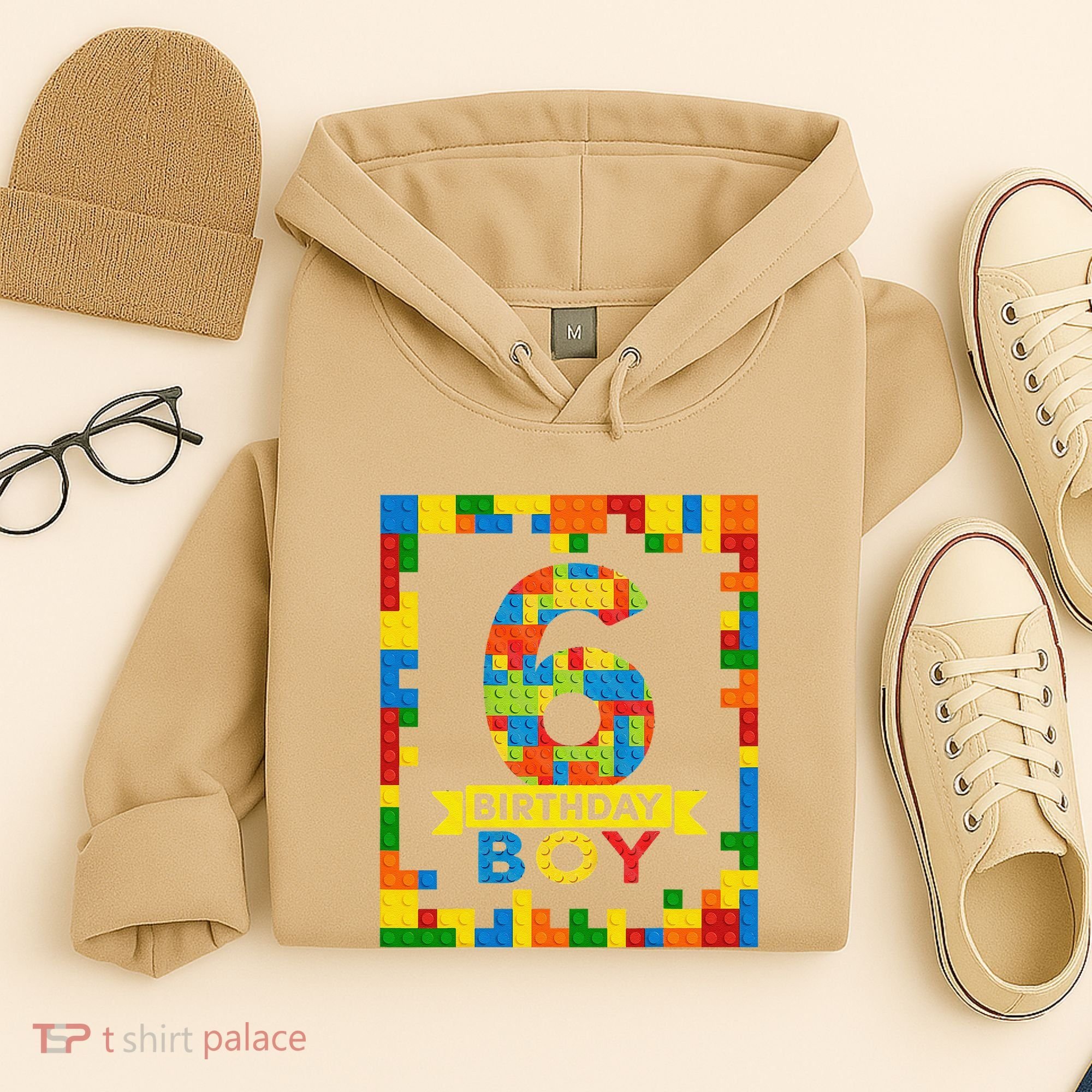 6 Year Old Building Blocks 6th Birthday Brick Builder Hoodie