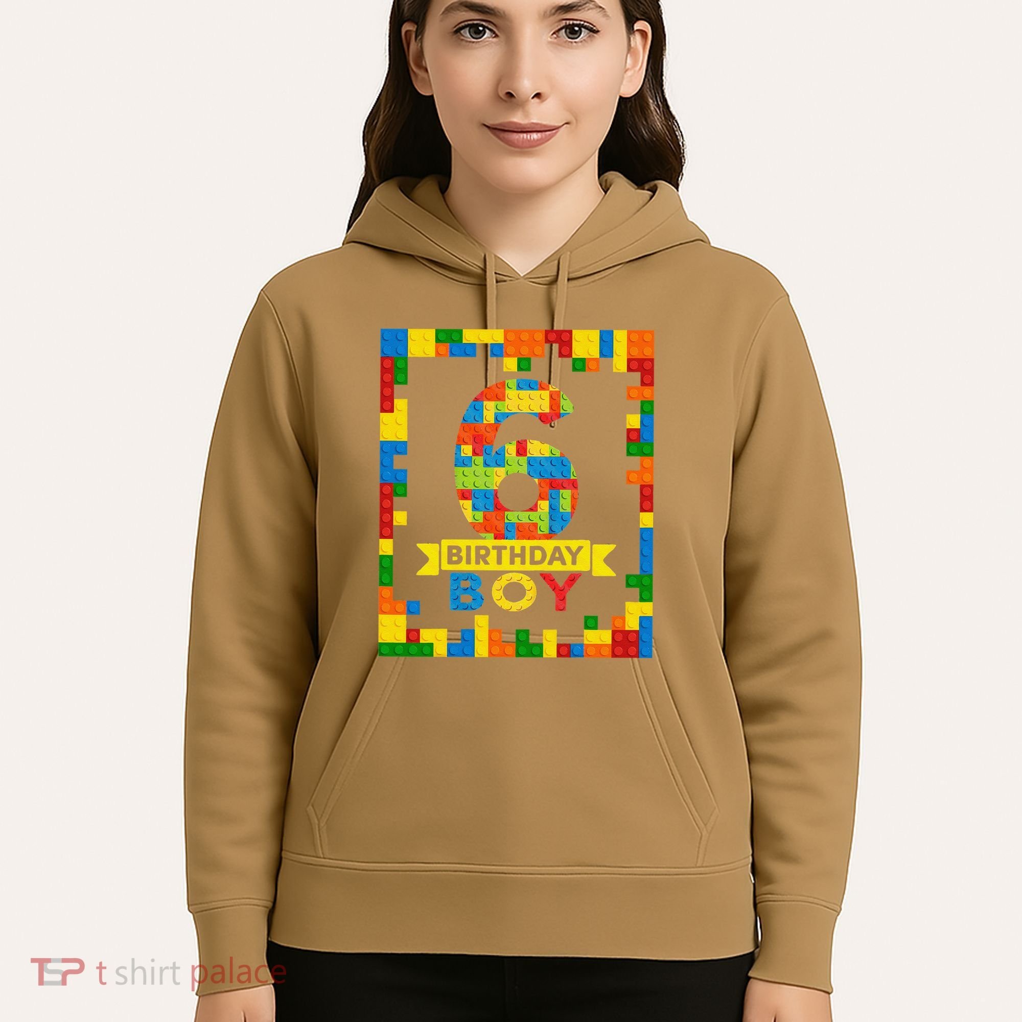 6 Year Old Building Blocks 6th Birthday Brick Builder Hoodie