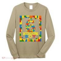 6 Year Old Building Blocks 6th Birthday Brick Builder Long Sleeve Shirt thumb 0