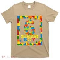 6 Year Old Building Blocks 6th Birthday Brick Builder T-Shirt thumb 0