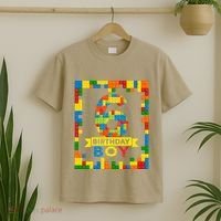 6 Year Old Building Blocks 6th Birthday Brick Builder T-Shirt thumb 2
