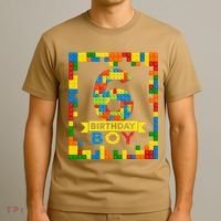 6 Year Old Building Blocks 6th Birthday Brick Builder T-Shirt thumb 3