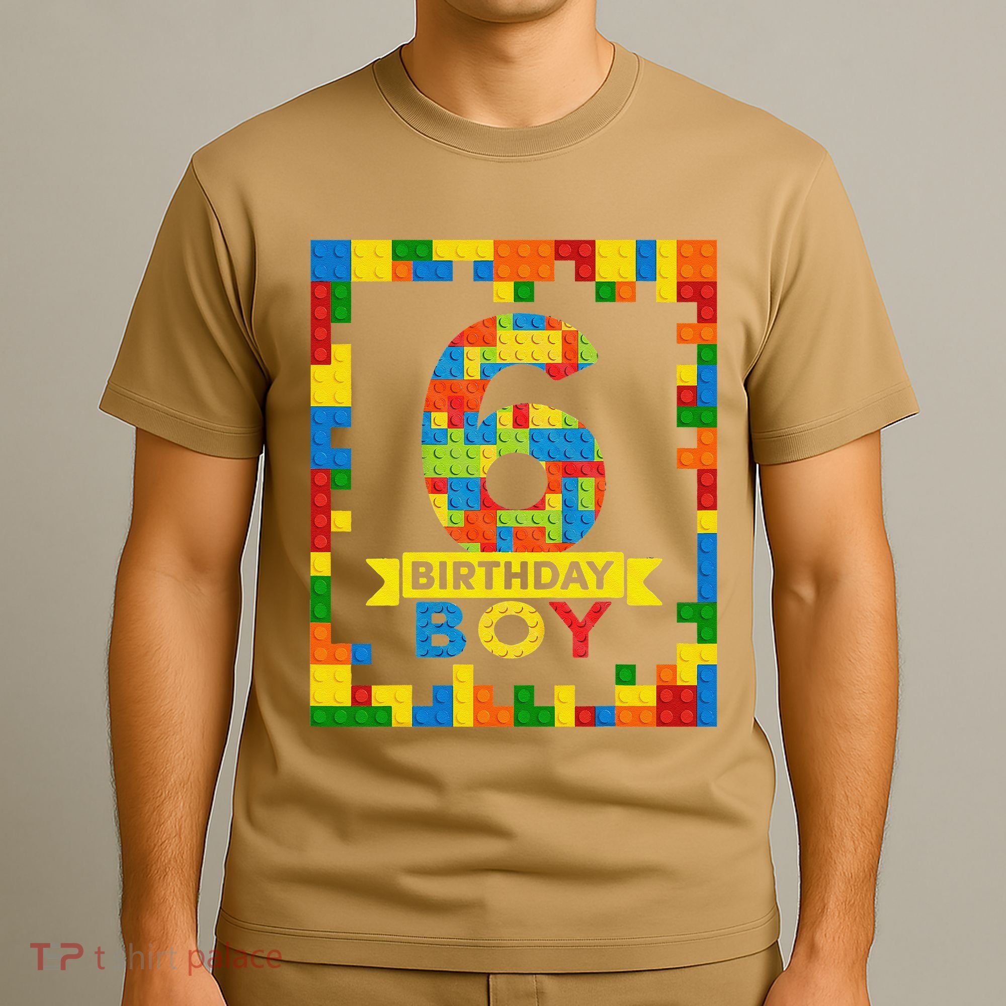 6 Year Old Building Blocks 6th Birthday Brick Builder T-Shirt