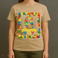 6 Year Old Building Blocks 6th Birthday Brick Builder T-Shirt thumb 4