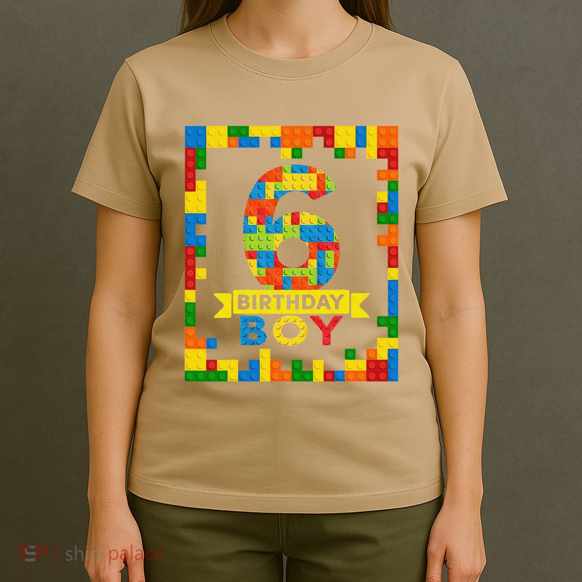 6 Year Old Building Blocks 6th Birthday Brick Builder T-Shirt
