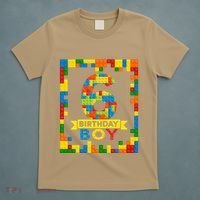6 Year Old Building Blocks 6th Birthday Brick Builder T-Shirt thumb 5