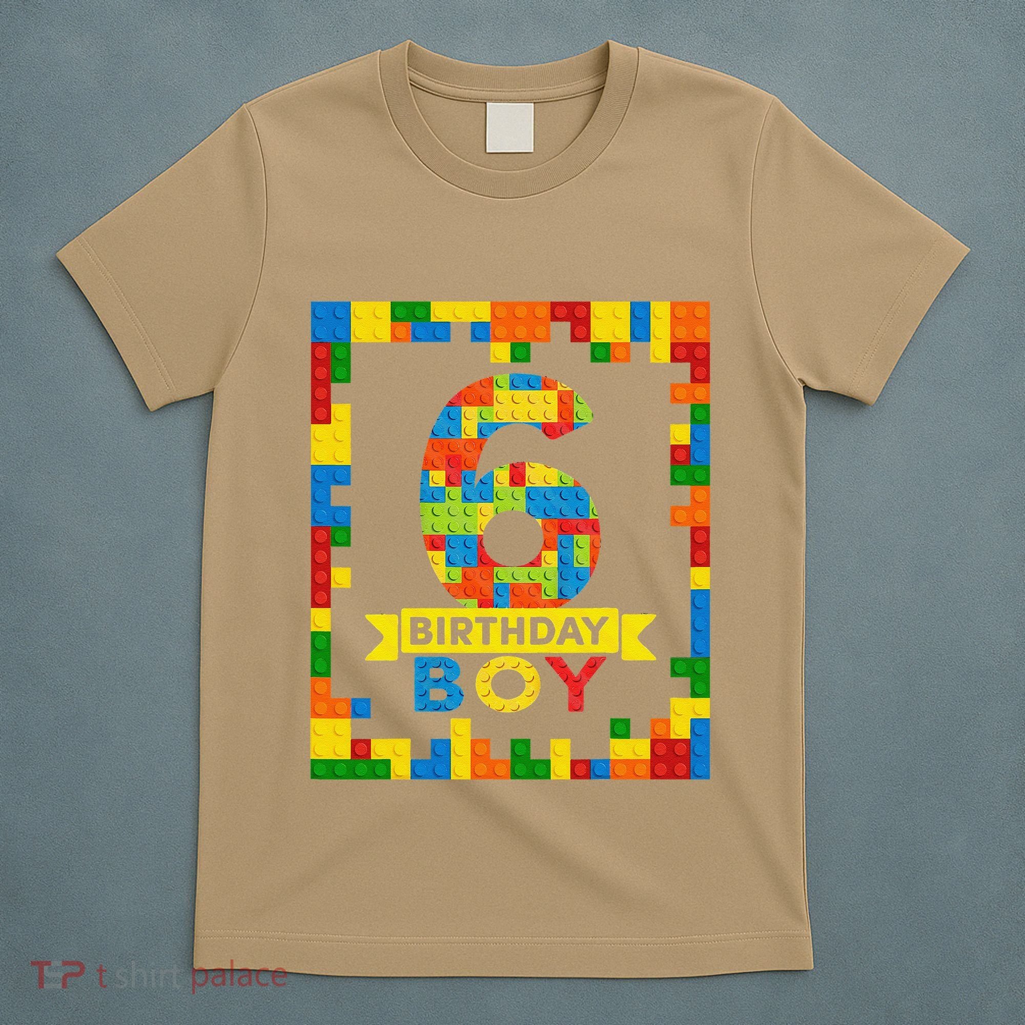 6 Year Old Building Blocks 6th Birthday Brick Builder T-Shirt