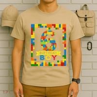 6 Year Old Building Blocks 6th Birthday Brick Builder T-Shirt thumb 6