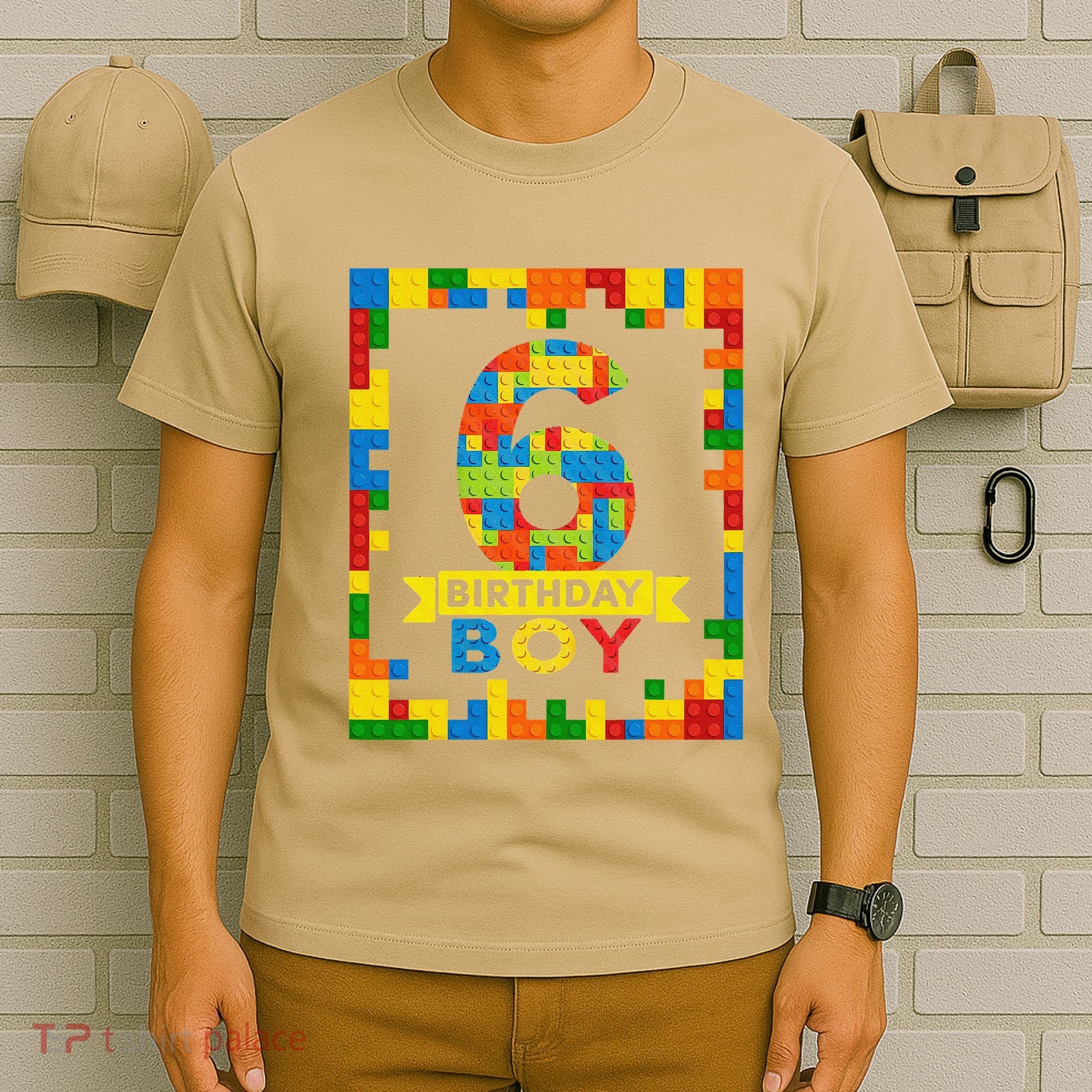 6 Year Old Building Blocks 6th Birthday Brick Builder T-Shirt