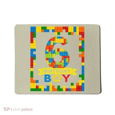 6 Year Old Building Blocks 6th Birthday Brick Builder Mousepad