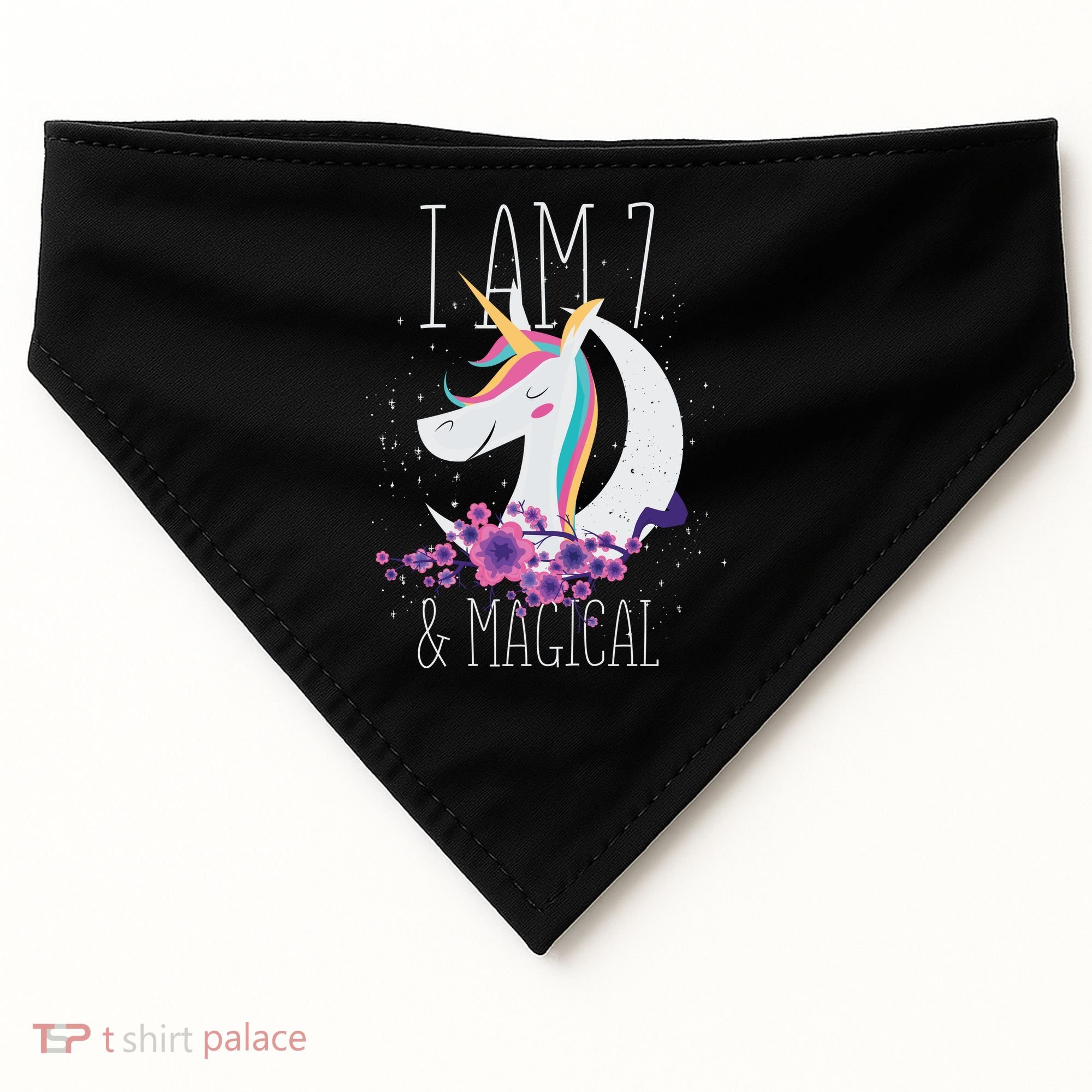 7 Years Old Unicorn USA-Made Doggie Bandana