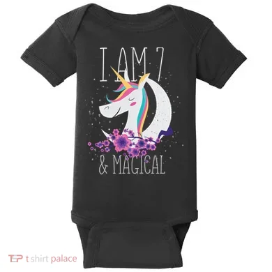 7 Years Old Unicorn Baby Bodysuit