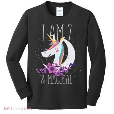 7 Years Old Unicorn Kids Long Sleeve Shirt