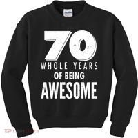 70 Whole Years Of Being Awesome Birthday Kids Sweatshirt thumb 0