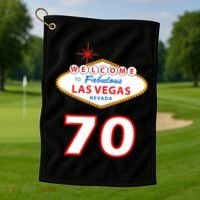 70 Years Old In Vegas 70th Birthday Golf Towel thumb 1