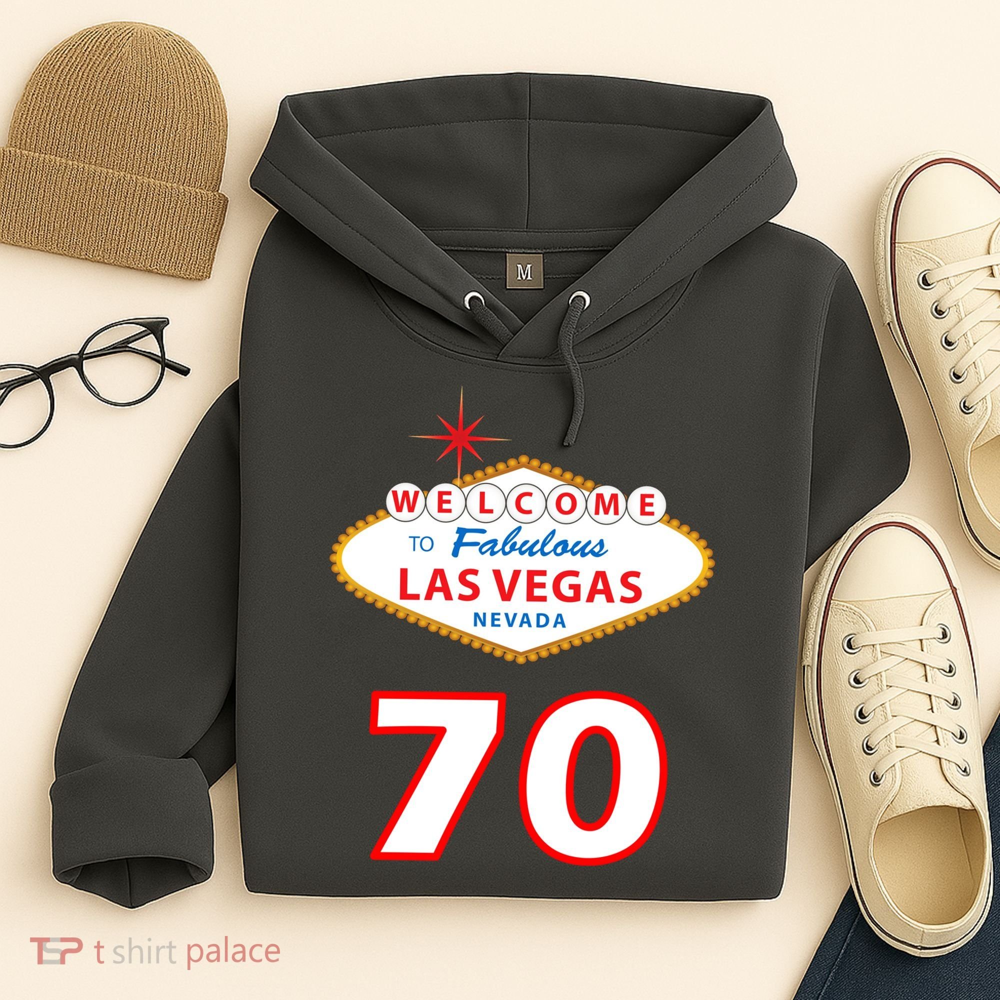 70 Years Old In Vegas 70th Birthday Hoodie