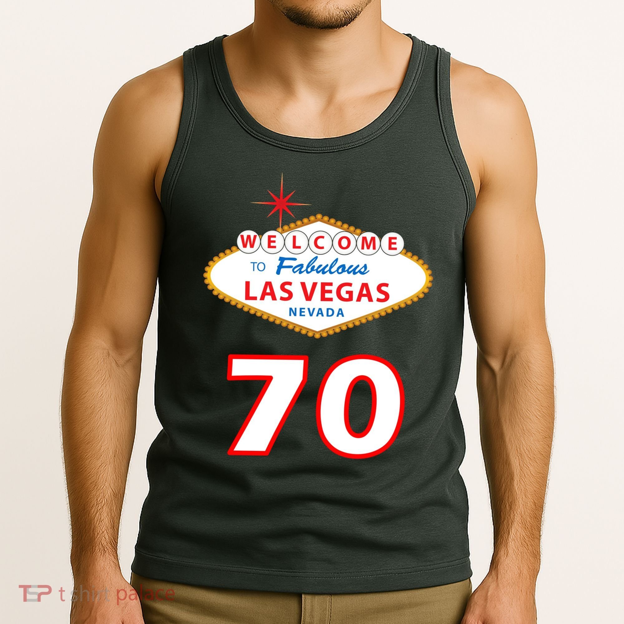 70 Years Old In Vegas 70th Birthday Tank Top