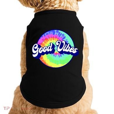 70s Retro Groovy Hippie Good Vibes Doggie Tank