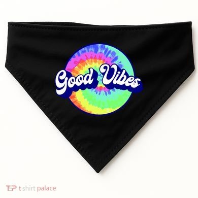 70s Retro Groovy Hippie Good Vibes USA-Made Doggie Bandana