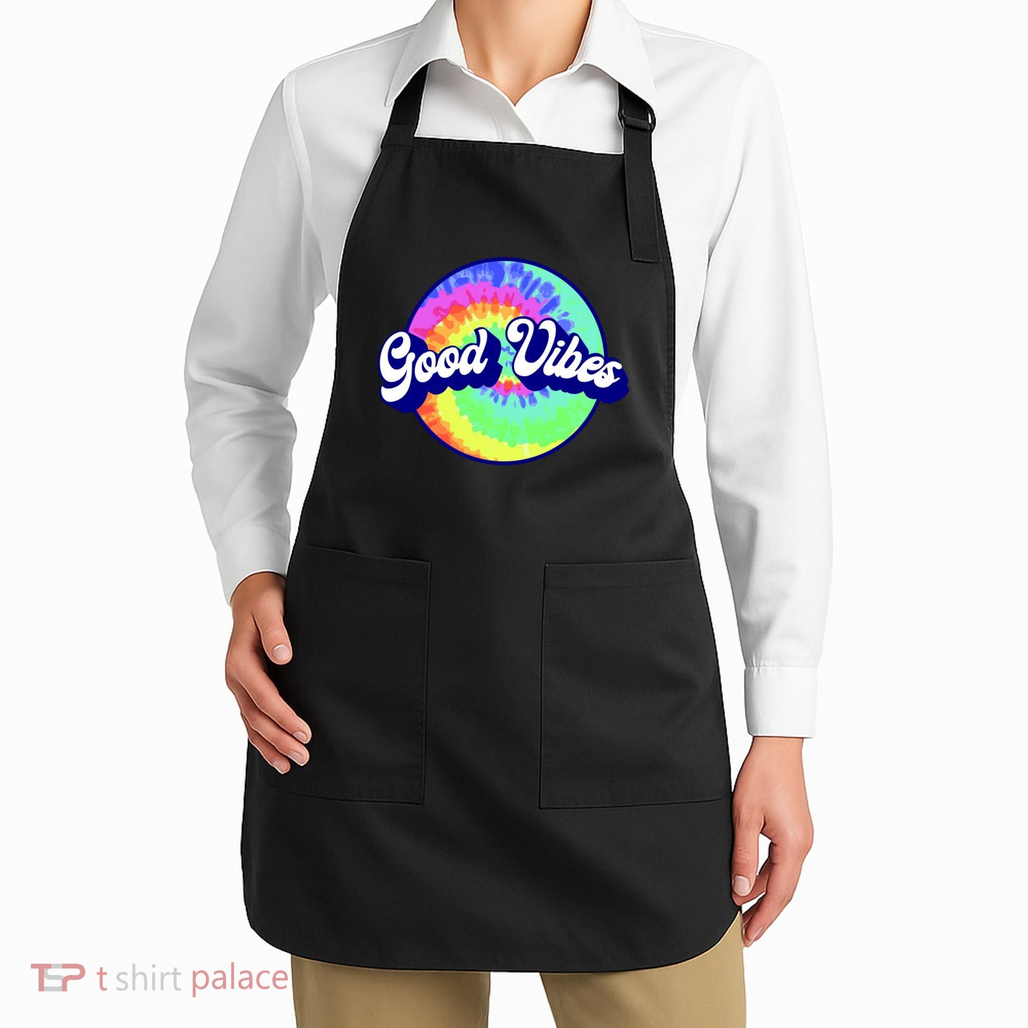 70s Retro Groovy Hippie Good Vibes Apron