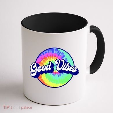 70s Retro Groovy Hippie Good Vibes Coffee Mug back