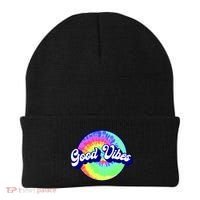 70s Retro Groovy Hippie Good Vibes Beanie thumb 0