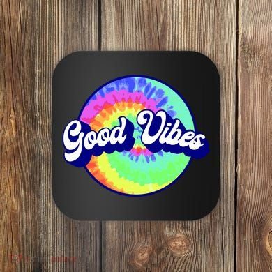 70s Retro Groovy Hippie Good Vibes Coaster
