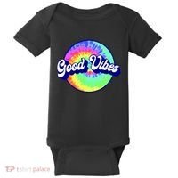 70s Retro Groovy Hippie Good Vibes Baby Bodysuit thumb 0