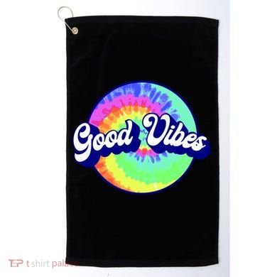 70s Retro Groovy Hippie Good Vibes Golf Towel