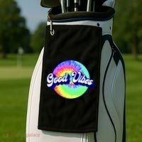 70s Retro Groovy Hippie Good Vibes Golf Towel thumb 2