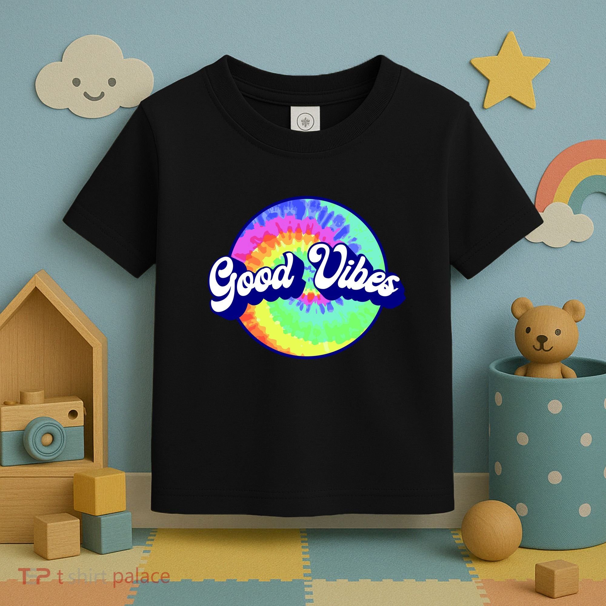 70s Retro Groovy Hippie Good Vibes Toddler T-Shirt
