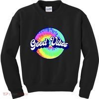 70s Retro Groovy Hippie Good Vibes Kids Sweatshirt thumb 0